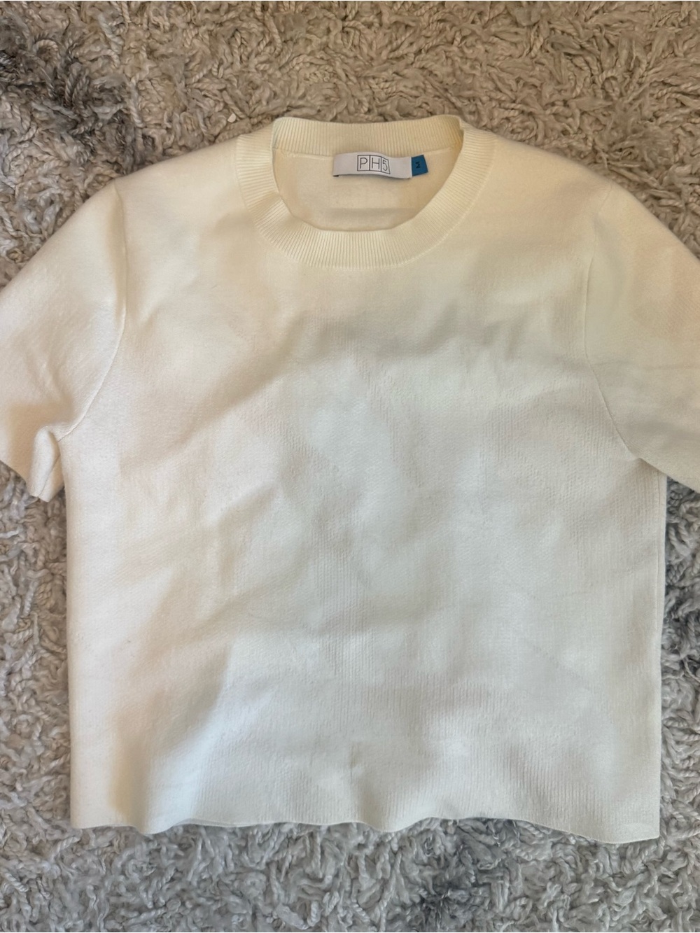 PH5 Women’s Cream Short-Sleeve Crewneck Sweater